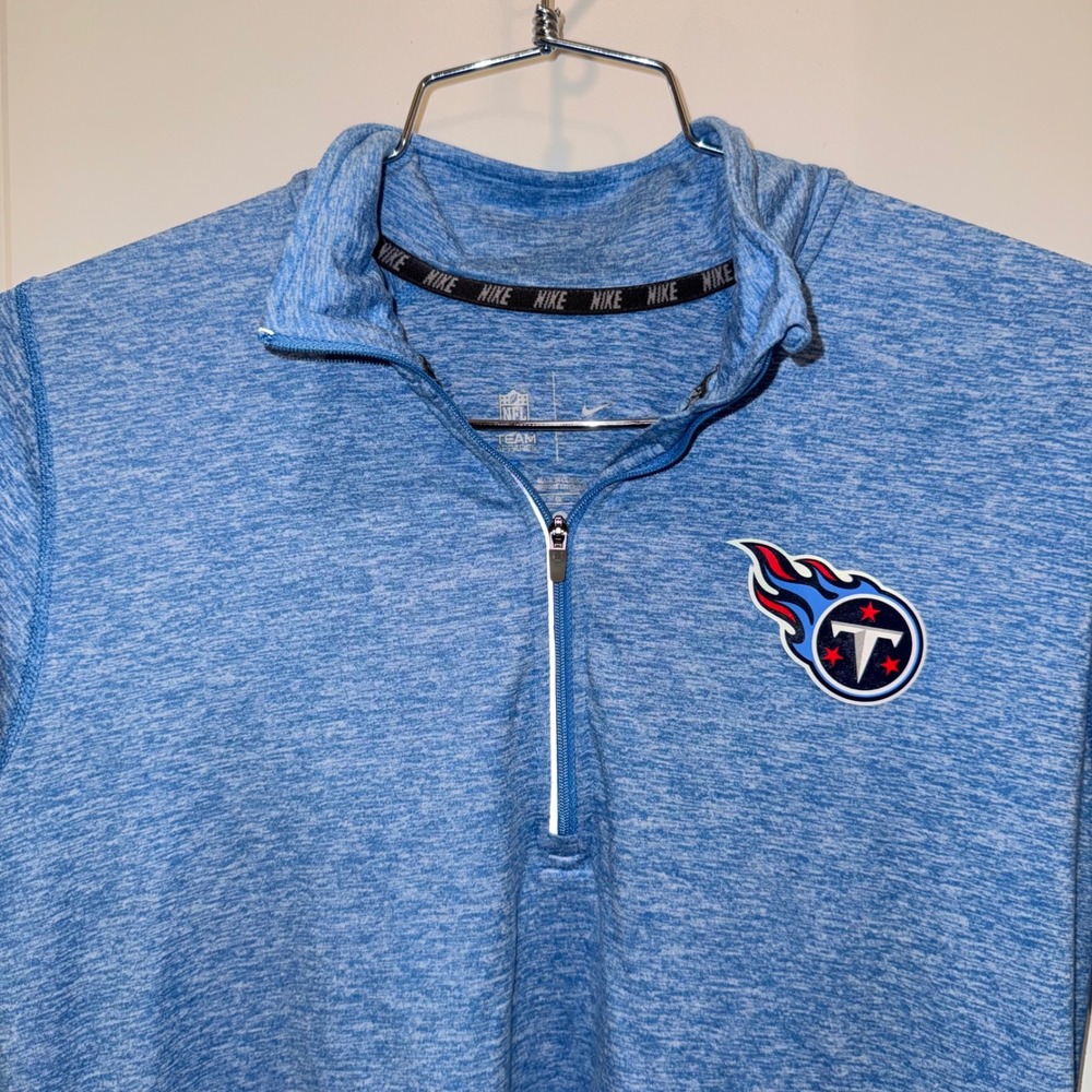 Nike NFL Tennessee Titans Dri-FIT Quarter Zip Pullover Blue Mens L 657240-434